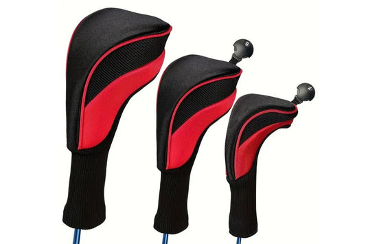 3Pcs Set Golf Club Head Cover for Woods and Driver with Interchangeable Tags 3 4 5 7 X - Red V1308-DSZKI-147-3