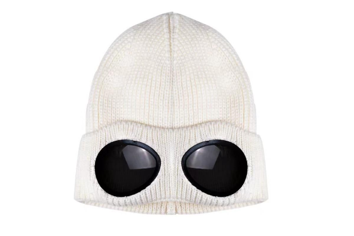 Winter Ski Hat with Goggles - Thermal Knit Beanie for Men & Women - Khaki V1308-DSZKI-148-1