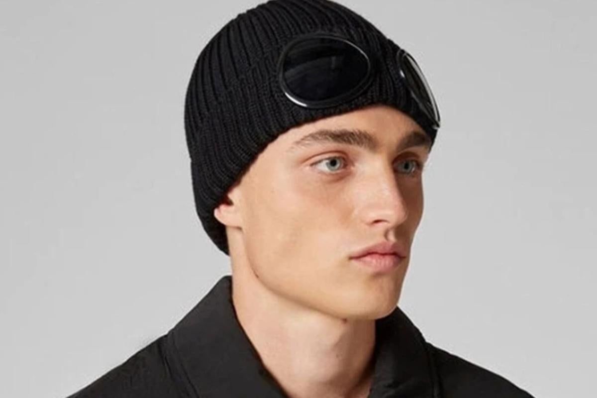 Winter Ski Hat with Goggles - Thermal Knit Beanie for Men & Women - Black V1308-DSZKI-148-2