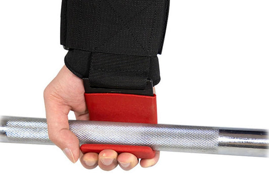 2pcs Weight Lifting Hook Hand Grip Support Wrist Straps Powerlifting Grips Gym Gloves(Red) V1308-DSZKI-149-1