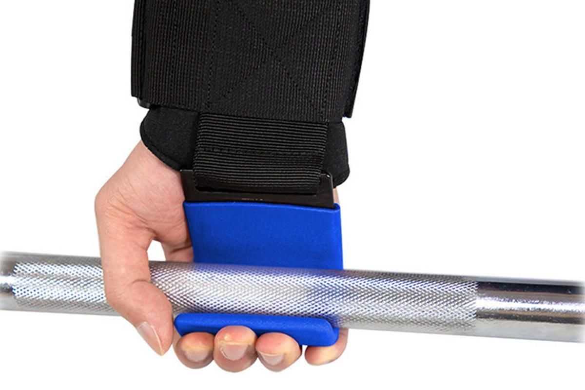 2pcs Weight Lifting Hook Hand Grip Support Wrist Straps Powerlifting Grips Gym Gloves(Blue) V1308-DSZKI-149-3