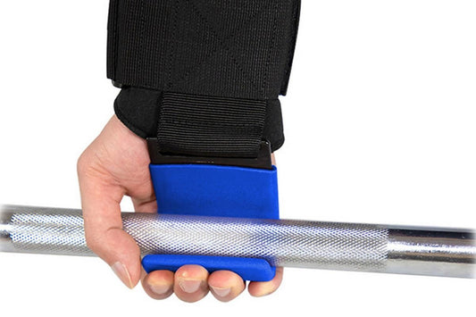 2pcs Weight Lifting Hook Hand Grip Support Wrist Straps Powerlifting Grips Gym Gloves(Blue) V1308-DSZKI-149-3