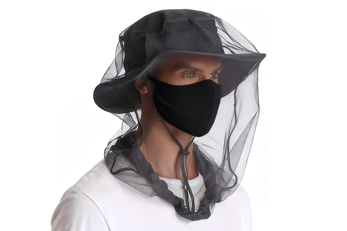 5Pcs Mosquito Head Net Bug Net Hat for Camping Hiking Fishing Gardening - Black V1308-DSZKI-151-1