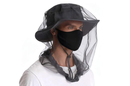 5Pcs Mosquito Head Net Bug Net Hat for Camping Hiking Fishing Gardening - Black V1308-DSZKI-151-1