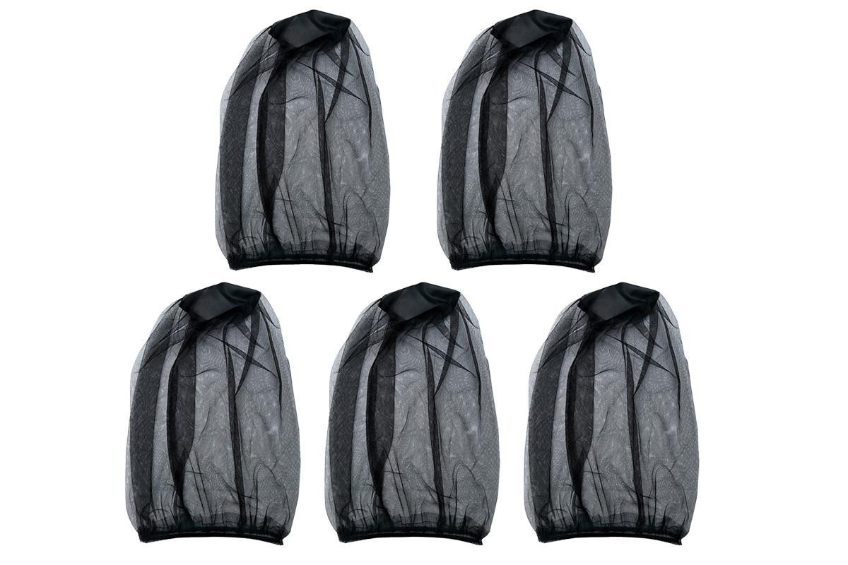 5Pcs Mosquito Head Net Bug Net Hat for Camping Hiking Fishing Gardening - Black V1308-DSZKI-151-1