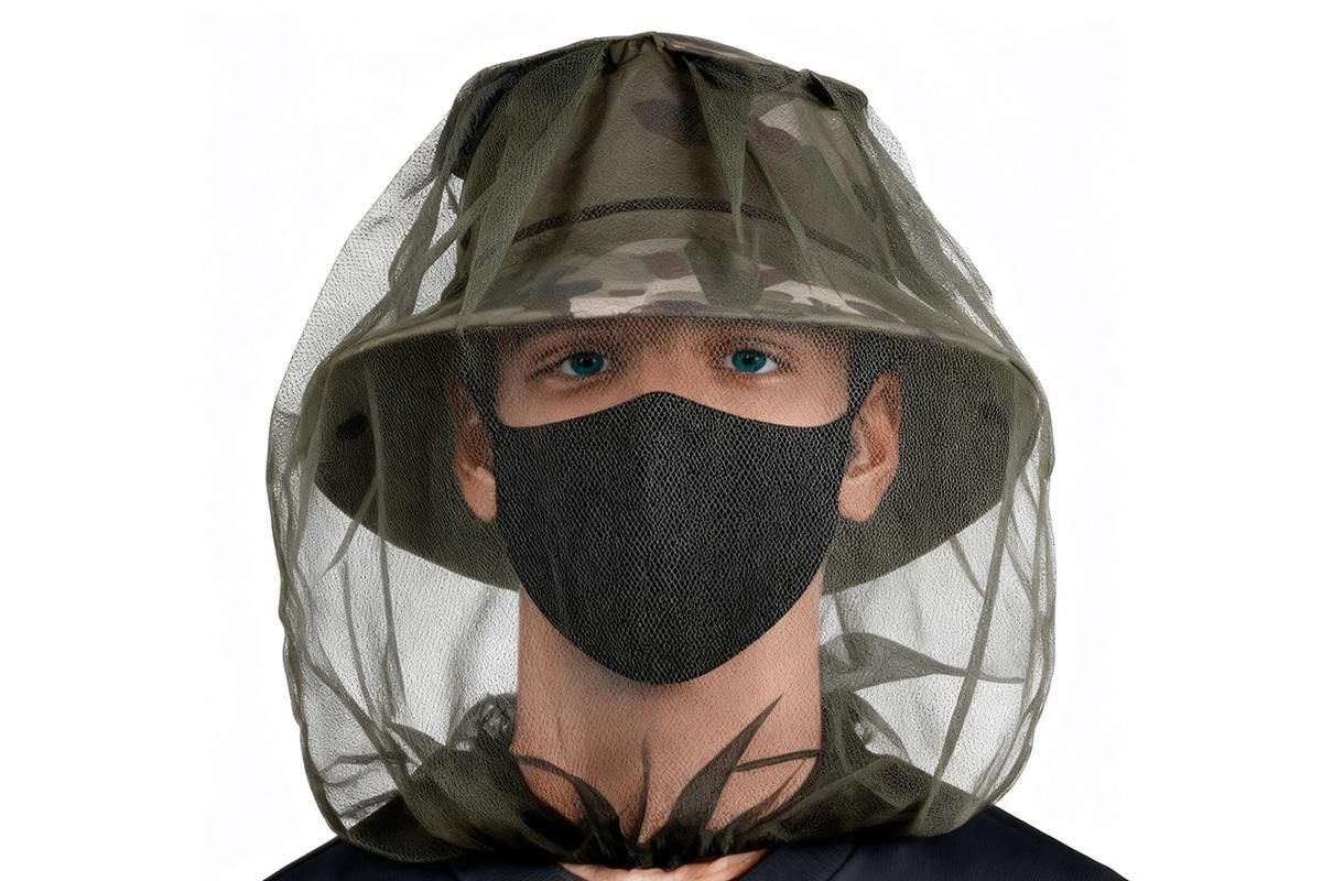 5Pcs Mosquito Head Net Bug Net Hat for Camping Hiking Fishing Gardening - Army Green V1308-DSZKI-151-2