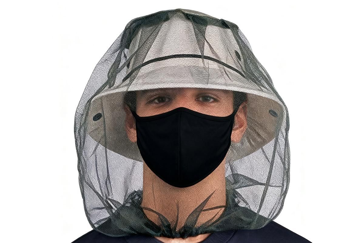 5Pcs Mosquito Head Net Bug Net Hat for Camping Hiking Fishing Gardening - Light Gray V1308-DSZKI-151-3