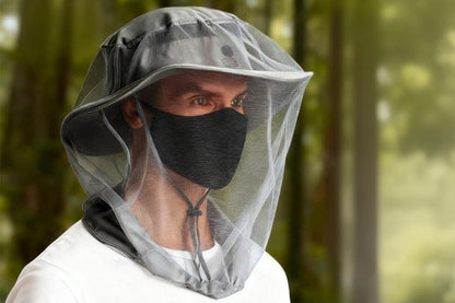 5Pcs Mosquito Head Net Bug Net Hat for Camping Hiking Fishing Gardening - Light Gray V1308-DSZKI-151-3