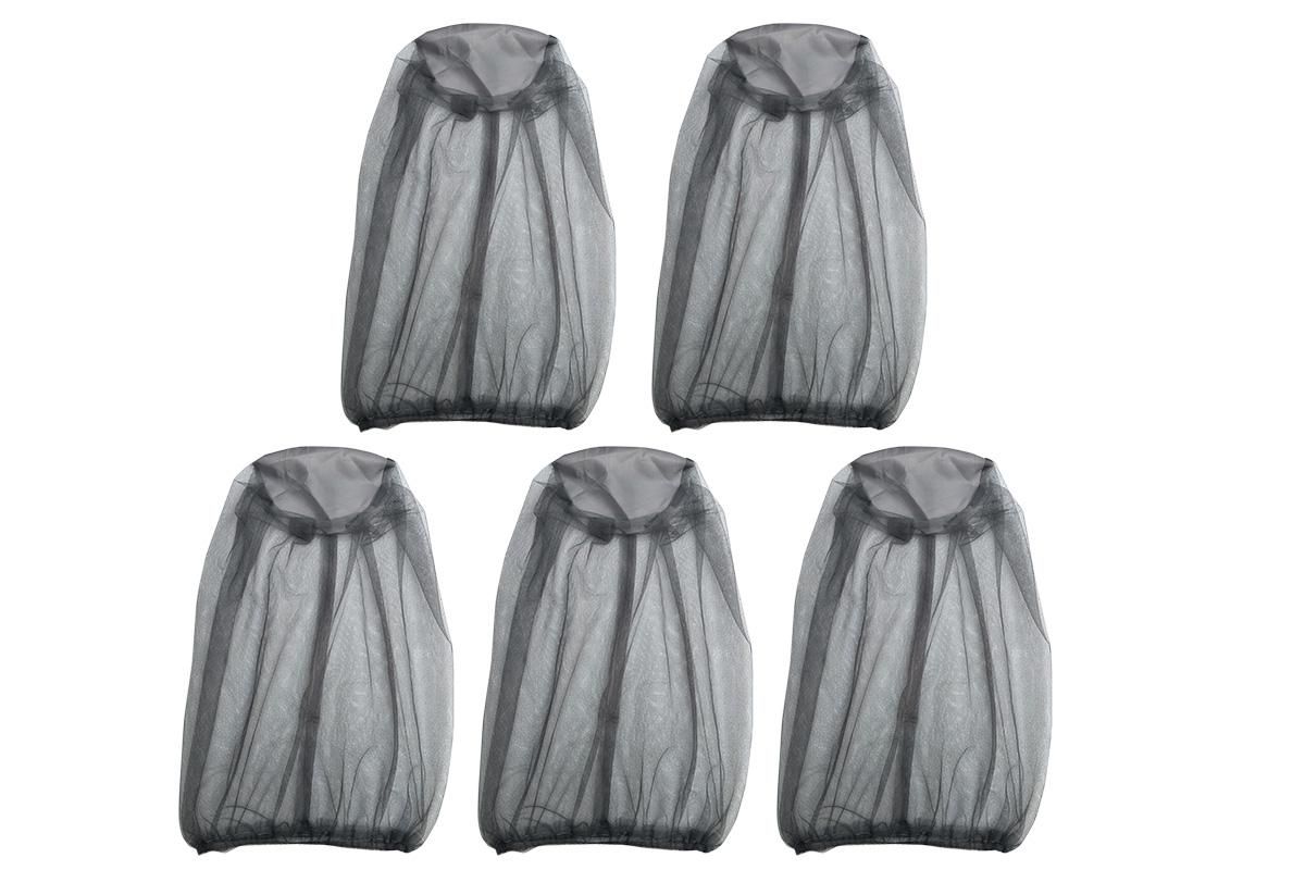 5Pcs Mosquito Head Net Bug Net Hat for Camping Hiking Fishing Gardening - Light Gray V1308-DSZKI-151-3