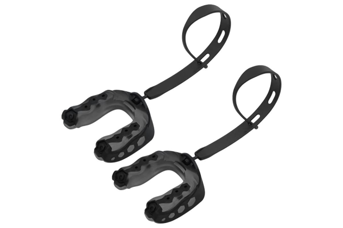 2Pcs Professional Sports Mouthguard Teeth with Strap EVA Sports Mouth Guards -Black V1308-DSZKI-155-1