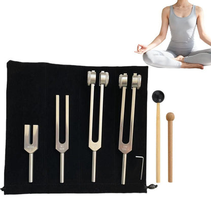 4PCS Tuning Fork Set With Mallet Sound Tool Sensory Tuning Forks V1308-DSZKI-167