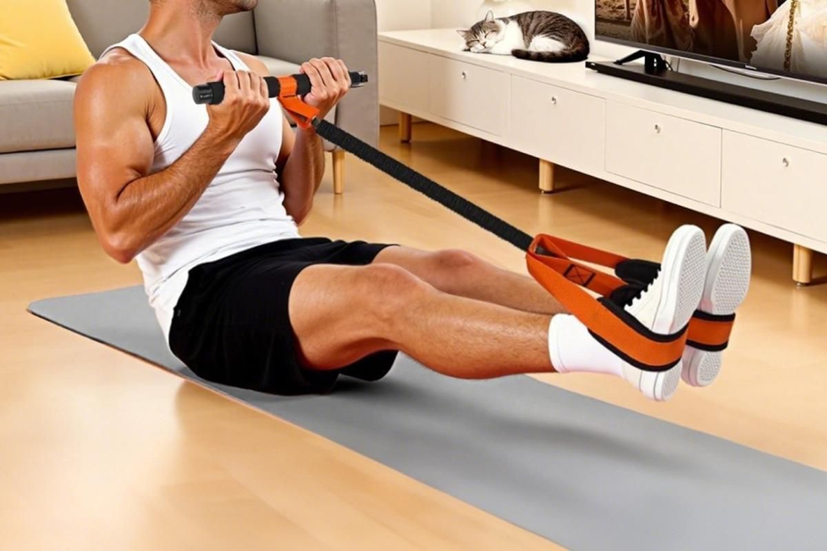 Pedal Resistance Band with Handle Home Exercise 55lbs V1308-DSZKI-168