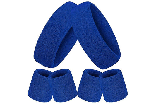 2 Pack Sweatbands Sports Headband for Tennis Badminton Yoga - Dark Blue V1308-DSZKI-169-3