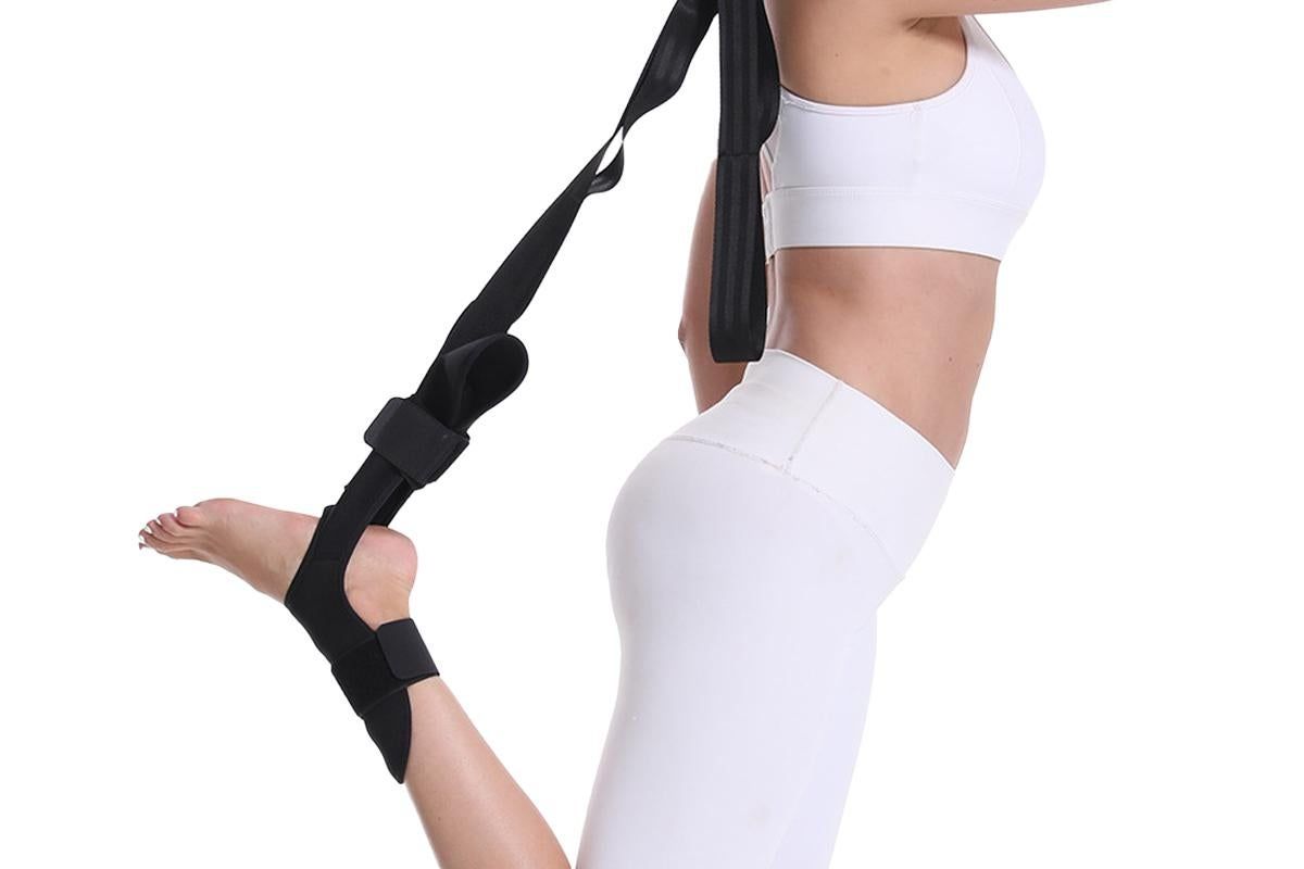 Hamstring Stretcher Stretching Strap Ligament Stretching Belt for Dancing Pilates Yoga Pain Relief -Black V1308-DSZKI-171-1