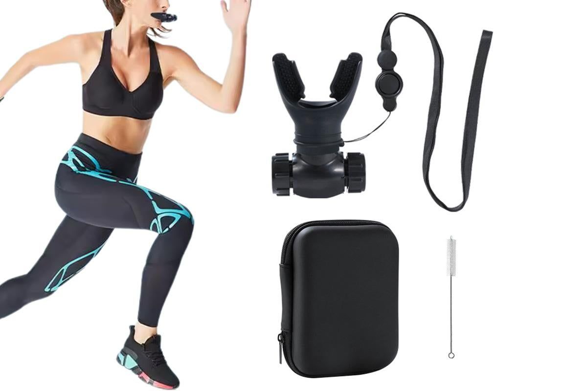 Respiratory Trainer Compact Lung Exercise Device Breathing Trainer -Black V1308-DSZKI-175-2