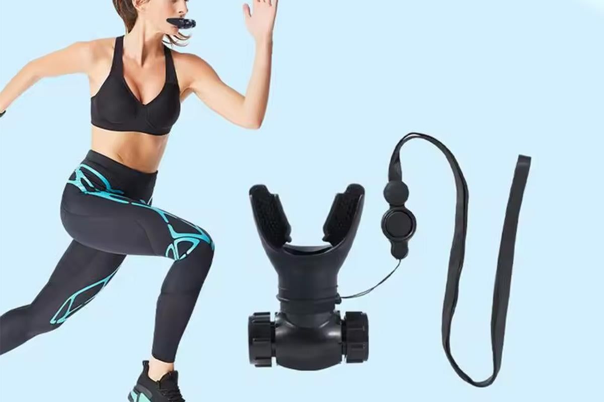Respiratory Trainer Compact Lung Exercise Device Breathing Trainer -Black V1308-DSZKI-175-2
