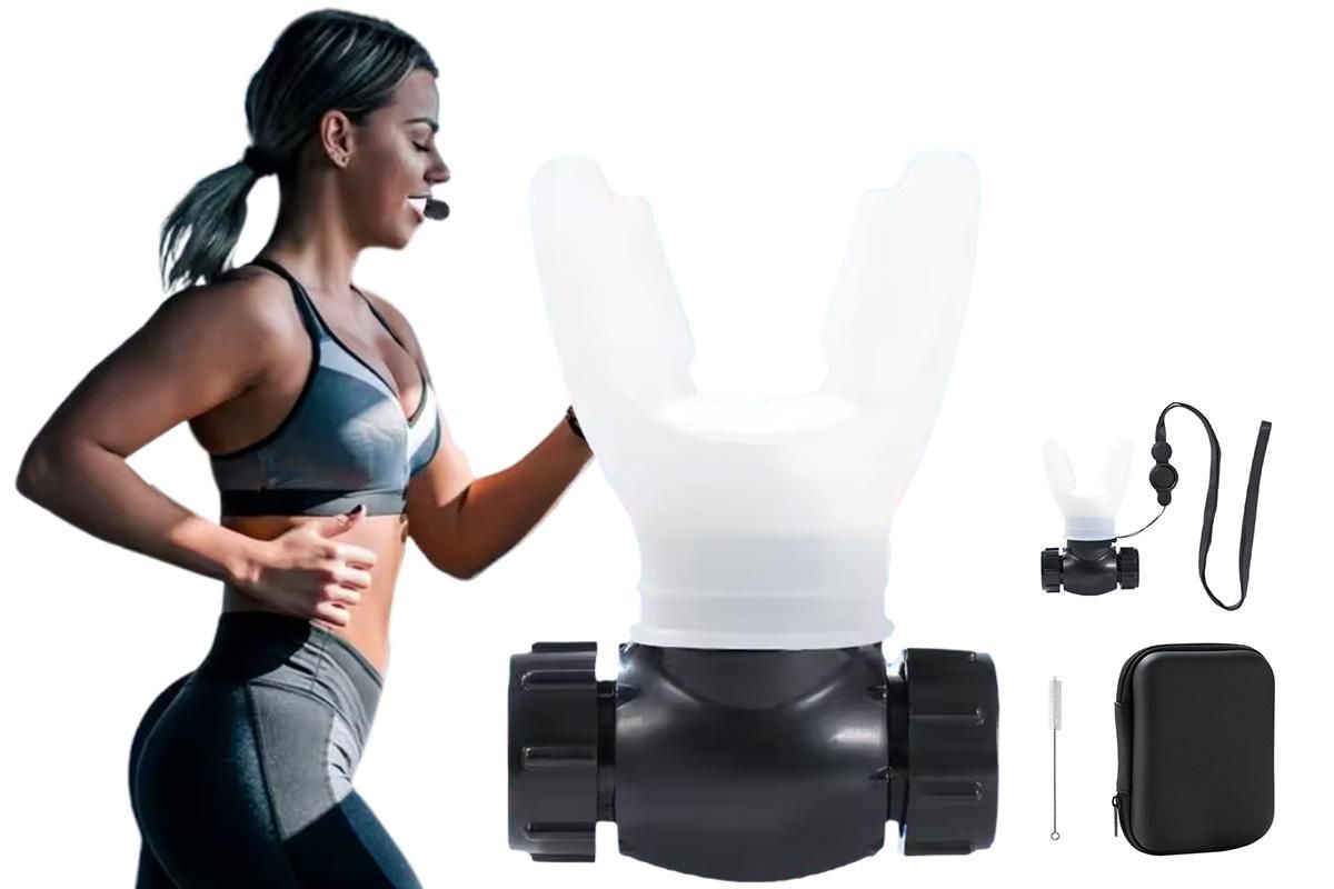 Respiratory Trainer Compact Lung Exercise Device Breathing Trainer -Black V1308-DSZKI-175-2