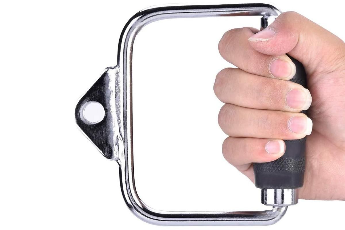 Single D Stirrup Handle with Rubber Grips for Cable Exercise Equipment V1308-DSZKI-176
