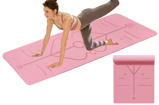 TPE Yoga Mat Exercise Fitness Sport Non Slip Workout Mat with Body Alignment Lines V1308-DSZKI-177
