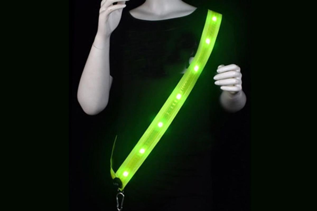 Rechargeable Running Gear LED Reflective Belt Sash Professional Safety Gear Safety Belt -Green V1308-DSZKI-183-1