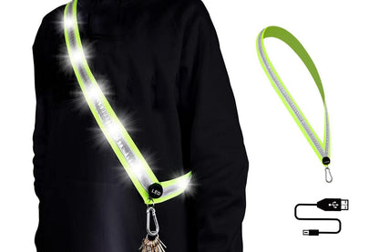 Rechargeable Running Gear LED Reflective Belt Sash Professional Safety Gear Safety Belt -White V1308-DSZKI-183-2