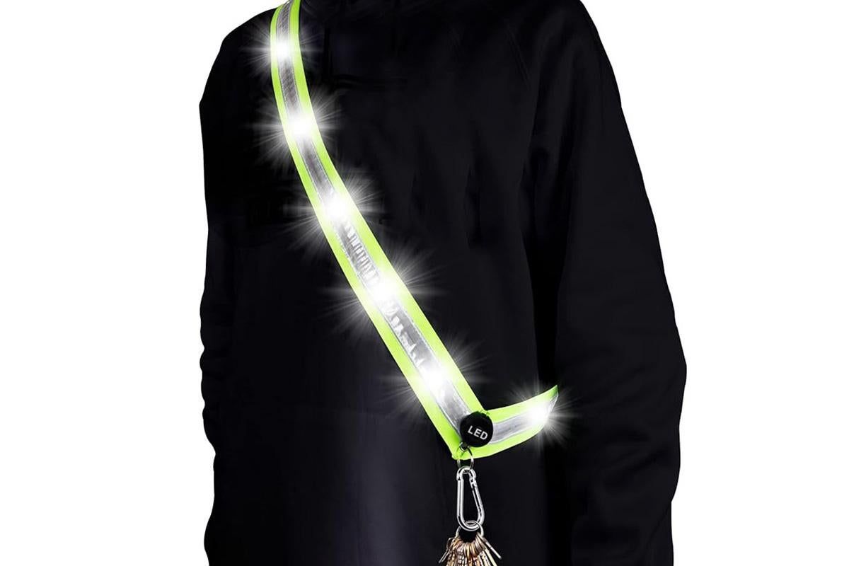 Rechargeable Running Gear LED Reflective Belt Sash Professional Safety Gear Safety Belt -White V1308-DSZKI-183-2