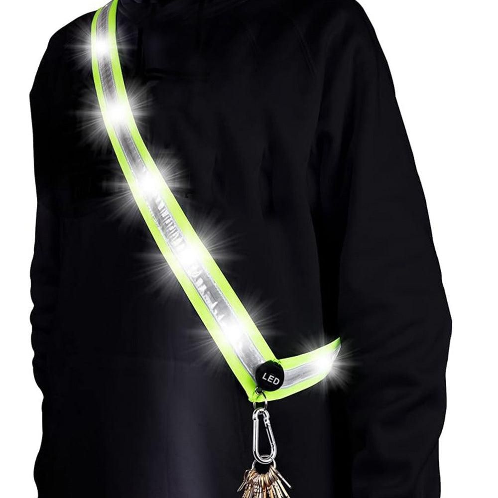 Rechargeable Running Gear LED Reflective Belt Sash Professional Safety Gear Safety Belt -White V1308-DSZKI-183-2