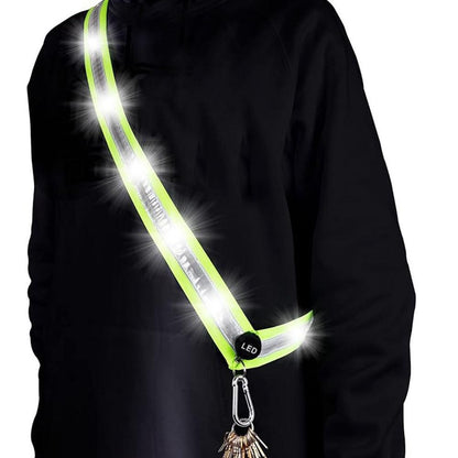 Rechargeable Running Gear LED Reflective Belt Sash Professional Safety Gear Safety Belt -White V1308-DSZKI-183-2