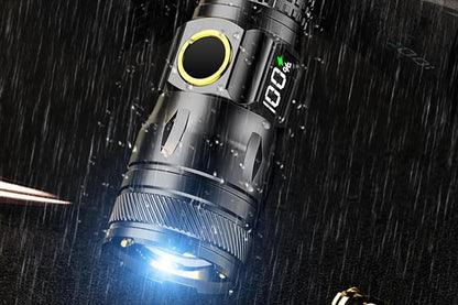 Rechargeable LED Flashlights with Digital Power Display Zoomable High Lumens Bright EDC Flashlight for Outdoor V1308-DSZKI-19
