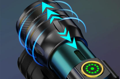 Rechargeable LED Flashlights with Digital Power Display Zoomable High Lumens Bright EDC Flashlight for Outdoor V1308-DSZKI-19
