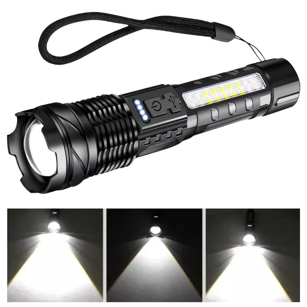 Rechargeable LED Flashlights with Digital Power Display Zoomable High Lumens Bright EDC Flashlight for Outdoor V1308-DSZKI-19
