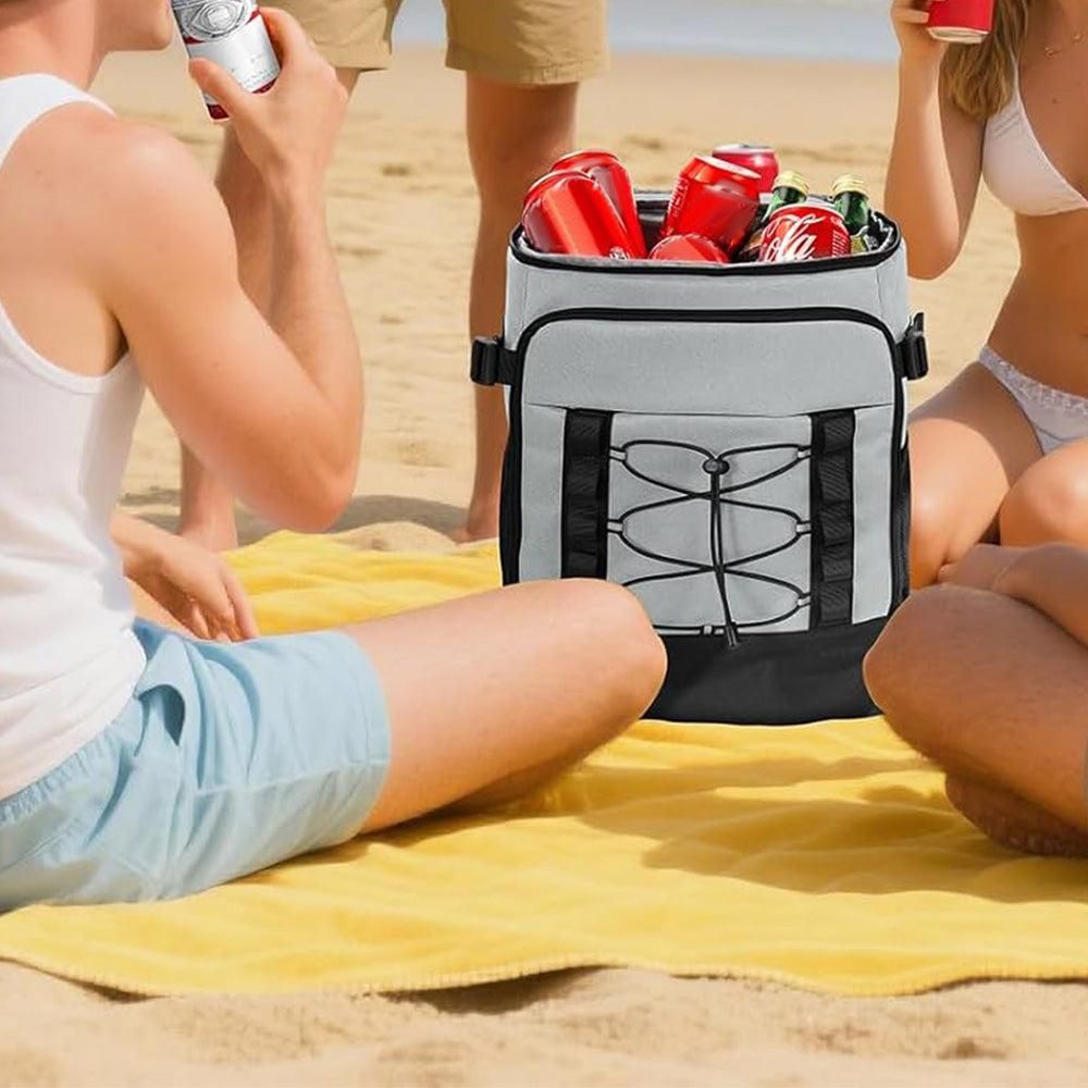 25L Insulated Cooler Backpack Freshness Preservation Backpack - Grey V1308-DSZKI-203-2