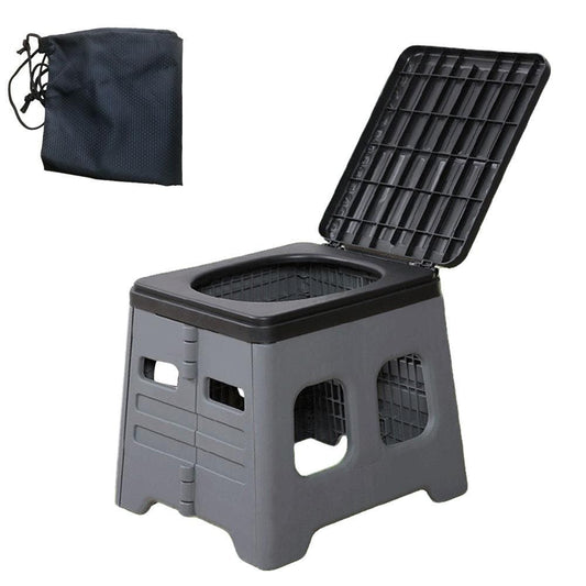 Portable Folding Toilet for Camping and Travel Grey V1308-DSZKI-207