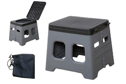 Portable Folding Toilet for Camping and Travel Grey V1308-DSZKI-207