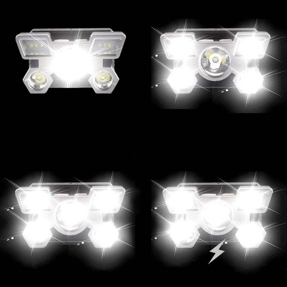 USB Rechargeable LED Headlamp with 4 Modes for Camping Fishing & Outdoor V1308-DSZKI-208