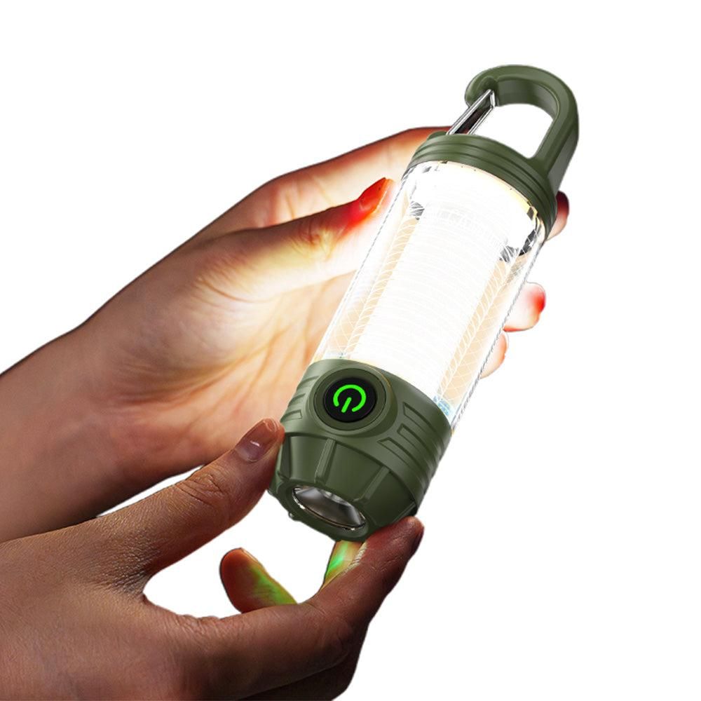 LED Camping Keychain Light - Mini Lantern with Hook for Outdoor Use Blackish Green V1308-DSZKI-209-1