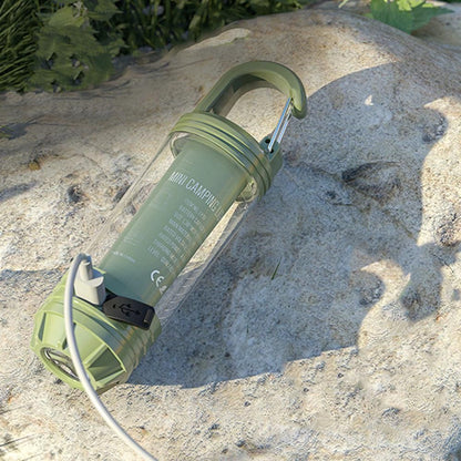 LED Camping Keychain Light - Mini Lantern with Hook for Outdoor Use Blackish Green V1308-DSZKI-209-1