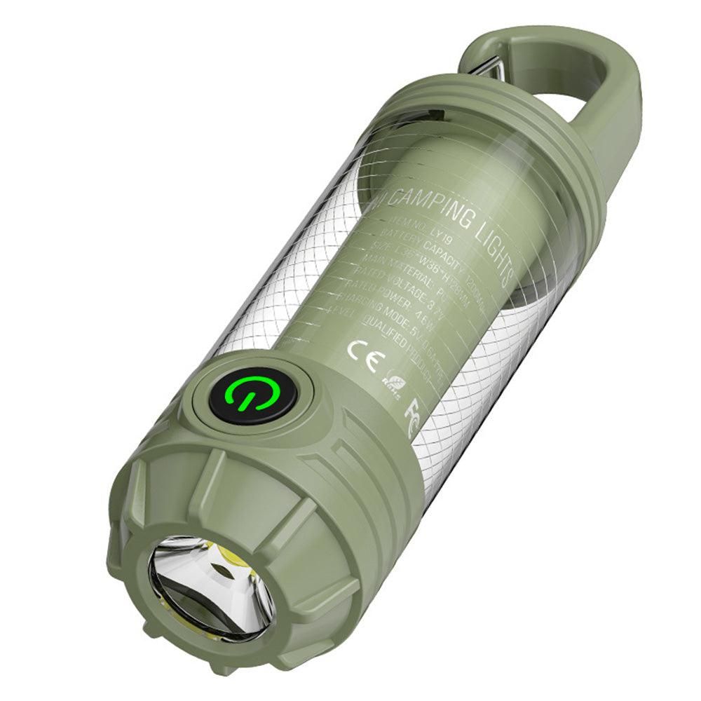 LED Camping Keychain Light - Mini Lantern with Hook for Outdoor Use Blackish Green V1308-DSZKI-209-1