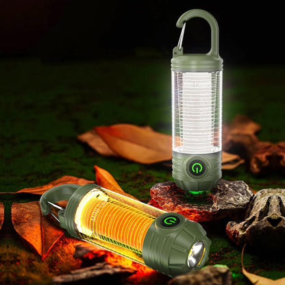LED Camping Keychain Light - Mini Lantern with Hook for Outdoor Use Blackish Green V1308-DSZKI-209-1