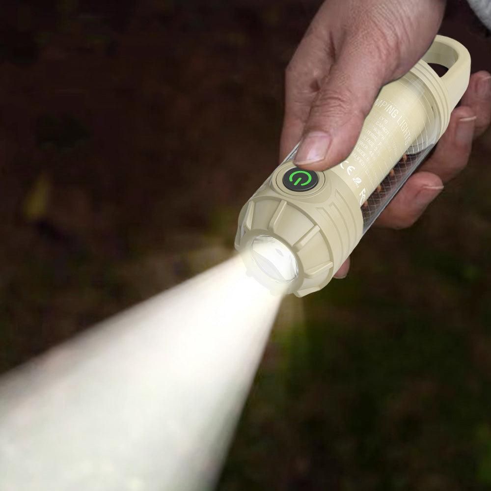 LED Camping Keychain Light - Mini Lantern with Hook for Outdoor Use Khaki V1308-DSZKI-209-2
