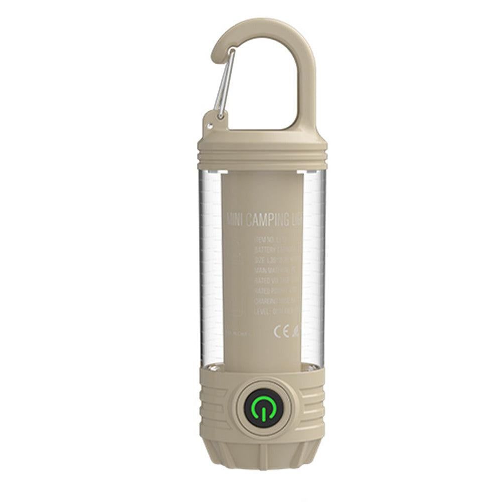 LED Camping Keychain Light - Mini Lantern with Hook for Outdoor Use Khaki V1308-DSZKI-209-2