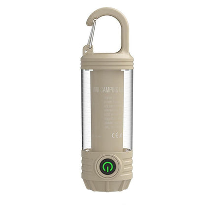 LED Camping Keychain Light - Mini Lantern with Hook for Outdoor Use Khaki V1308-DSZKI-209-2