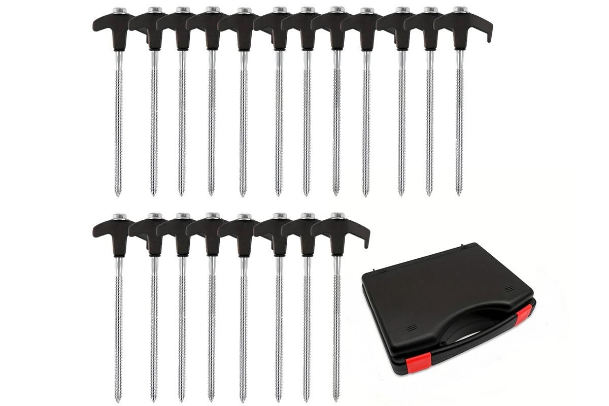 20PCS Galvanized Steel Camping Tent Pegs Ground Stakes for Hiking Outdoors V1308-DSZKI-211