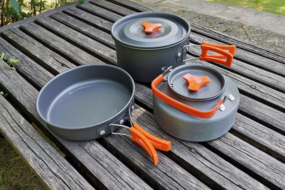 10Pcs Camping Cookware Mess Kit for Outdoor Camping Hiking Picnic -Orange V1308-DSZKI-22-2