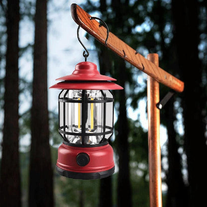 Retro Tent Camping Light Portable Rechargeable Night Lamp Red V1308-DSZKI-220-1