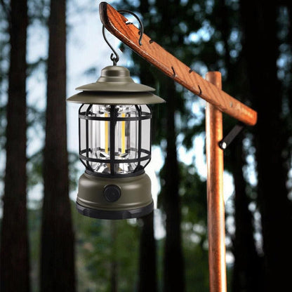 Retro Tent Camping Light Portable Rechargeable Night Lamp Green V1308-DSZKI-220-2