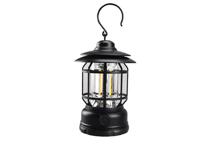 Retro Tent Camping Light Portable Rechargeable Night Lamp Black V1308-DSZKI-220-3