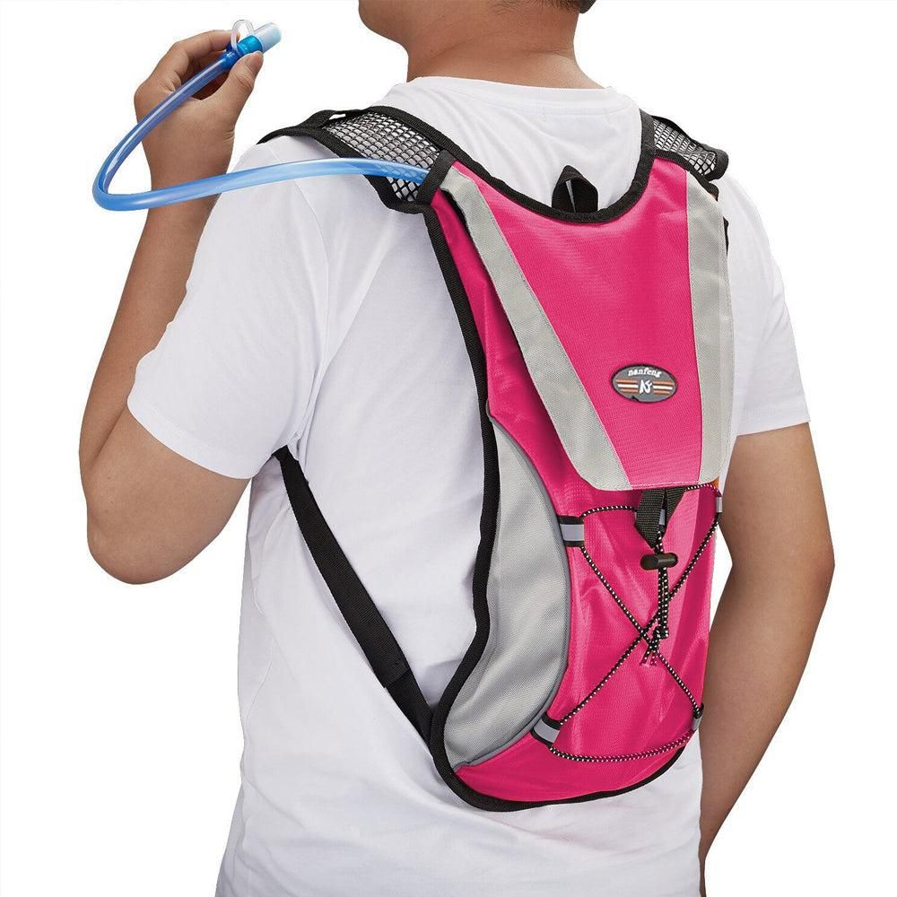 Hydration Backpack Pack with 2L Water Bladder Water Rucksack Backpack for Hiking Running Biking Pink V1308-DSZKI-221-1