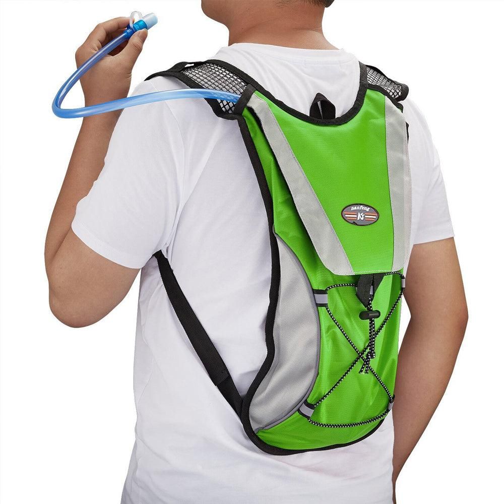 Hydration Backpack Pack with 2L Water Bladder Water Rucksack Backpack for Hiking Running Biking Green V1308-DSZKI-221-3