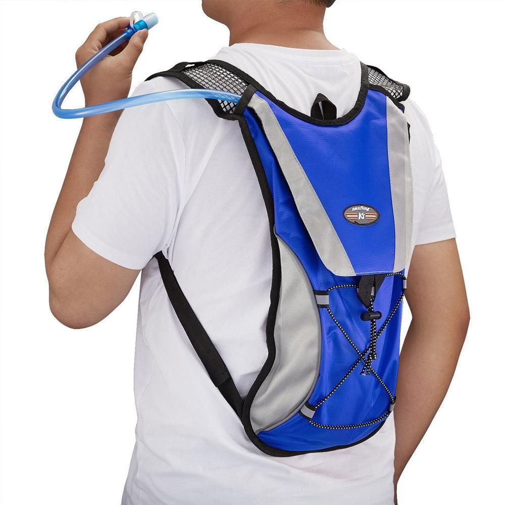 Hydration Backpack Pack with 2L Water Bladder Water Rucksack Backpack for Hiking Running Biking Blue V1308-DSZKI-221-4